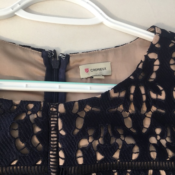 A navy lace patterned dress - Picture 3 of 3